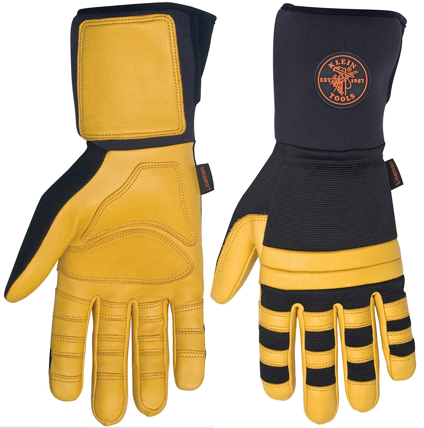 KLEIN TOOLS 40082 Work Gloves, Yellow, L