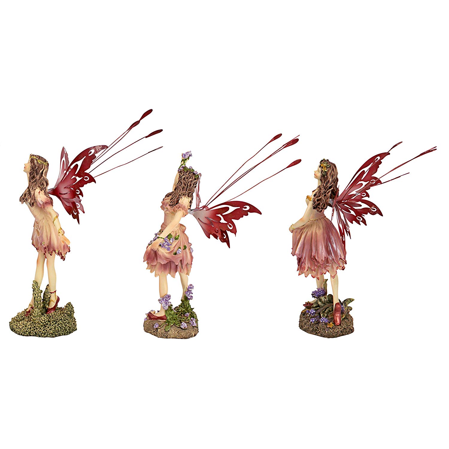 Design Toscano Crosstweed Meadow Victorian Fairy Figurine Statues, 20.5 cm, Set of Three, Polyresin - Image 2