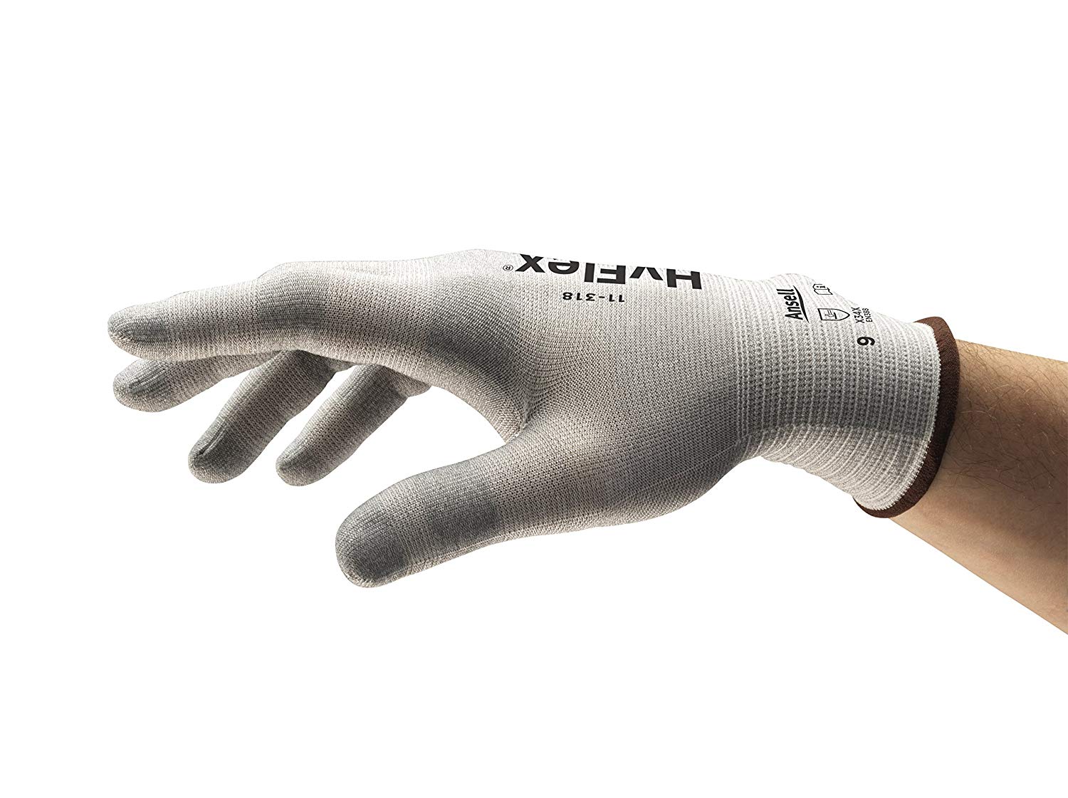 Ansell HyFlex 11318100 Gloves, Cut and Mechanical Protection, Size 10, Grey (Pack of 12)
