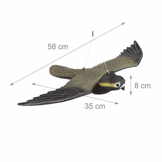 Relaxdays Falcon Bird Repellent, Flying Bird of Prey Decoy Scarecrow, Life Sized, Multicolour - Image 2