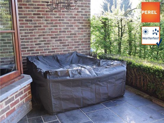 Perel Garden Ocls Case For Lounge Set – Black, 200 x 150 x 75 cm - Image 2
