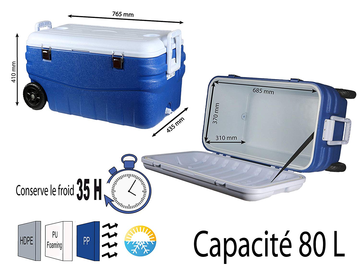 CAO 464 Cooler Blue/White, Blue / White, 80 Litres - Image 4