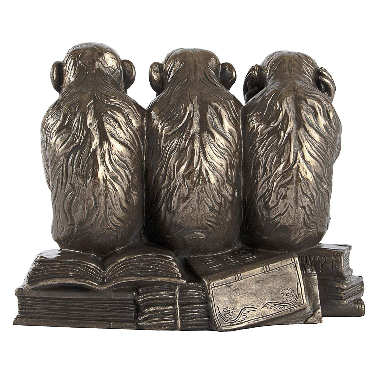 Design Toscano Hear-No, See-No, Speak-No Evil Monkeys Animal Statue Three Truths of Man Figurine, 17.75 cm, Polyresin, Bronze Finish - Image 4
