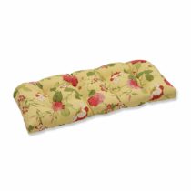 Pillow Perfect Outdoor/Indoor Risa Lemonade Tufted Loveseat Cushion, 44" x 19", Gold