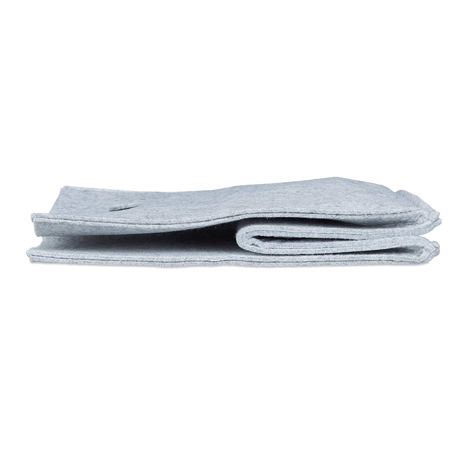 Relaxdays Square Felt Basket, HxWxD: 30 x 30 x 30 cm, Foldable, with 2 Handles, Shopping Bin, Grey - Image 4