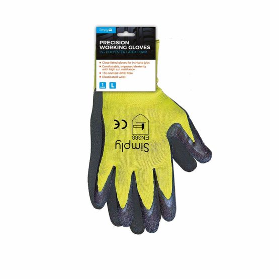 Simply GL02 Heavy Duty Precision LARGE Working Gloves for General Handling Workwear or Construction Work – 13G Polyester Latex Foam – Pack of 12 - Image 2