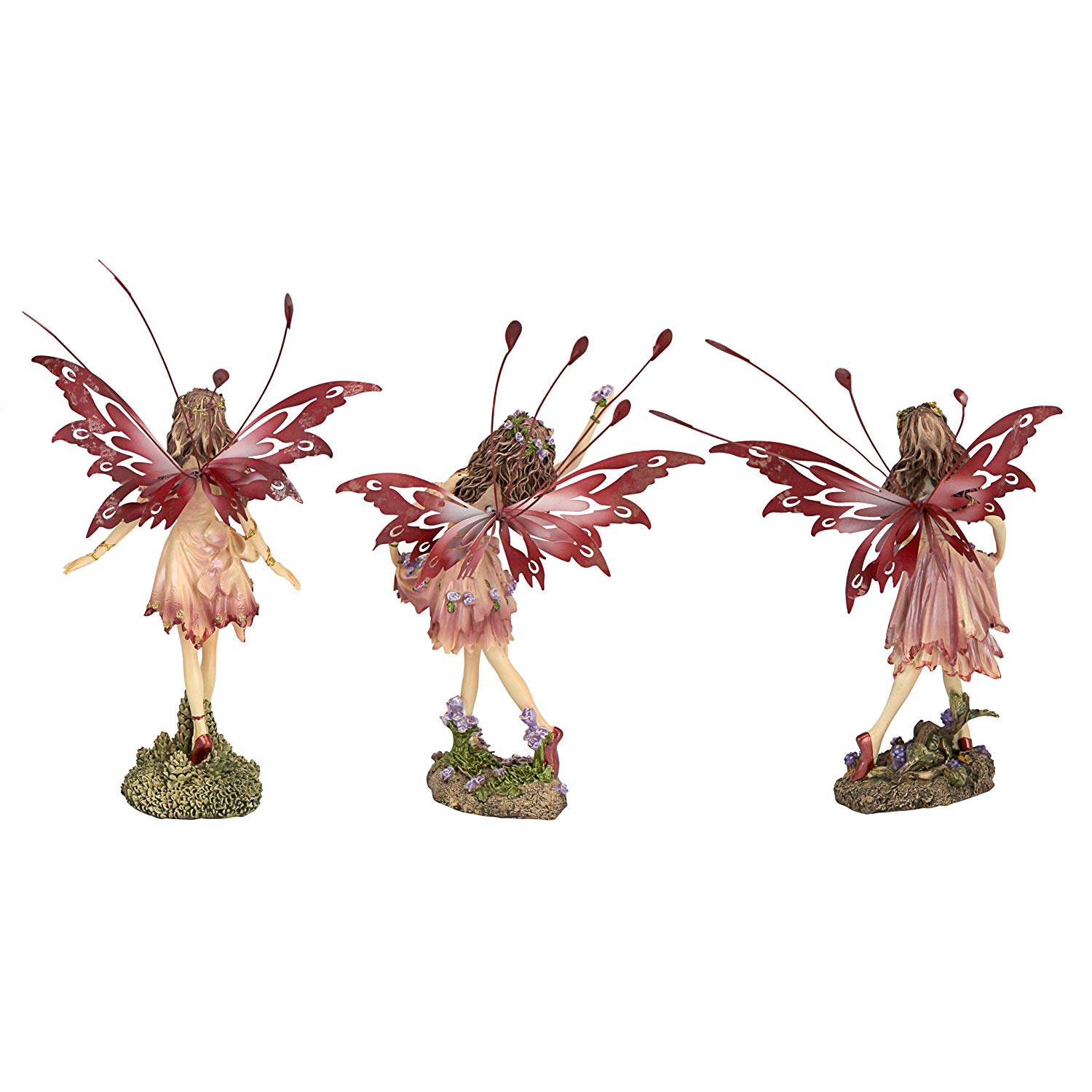 Design Toscano Crosstweed Meadow Victorian Fairy Figurine Statues, 20.5 cm, Set of Three, Polyresin - Image 3