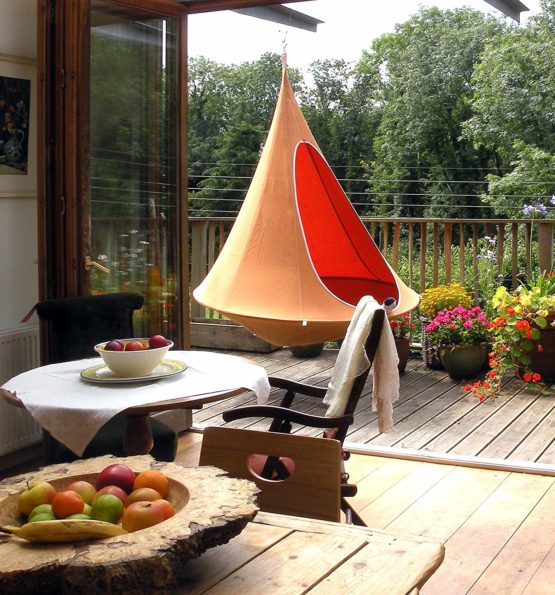 Cacoon Single Indoor/Outdoor Hanging Chair Ø1.5 m, Mango Orange - Image 4