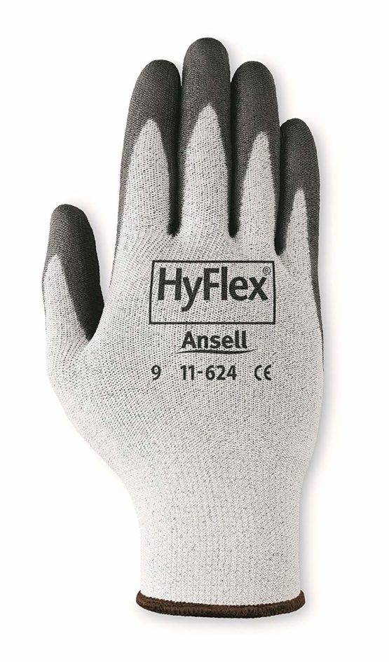 Ansell HyFlex 11-624 Work Gloves in Dyneema, High Cut Resistance, PU Coating for Strong Grip, Washable, Size 9/L (12 Pairs) - Image 2