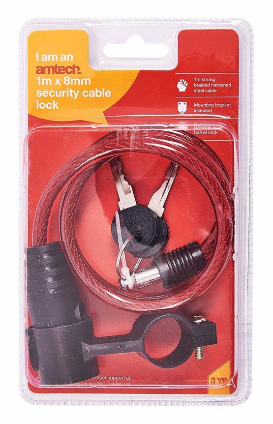 Amtech T1750 100cm (40") x 8mm Security Cable Lock - Image 3