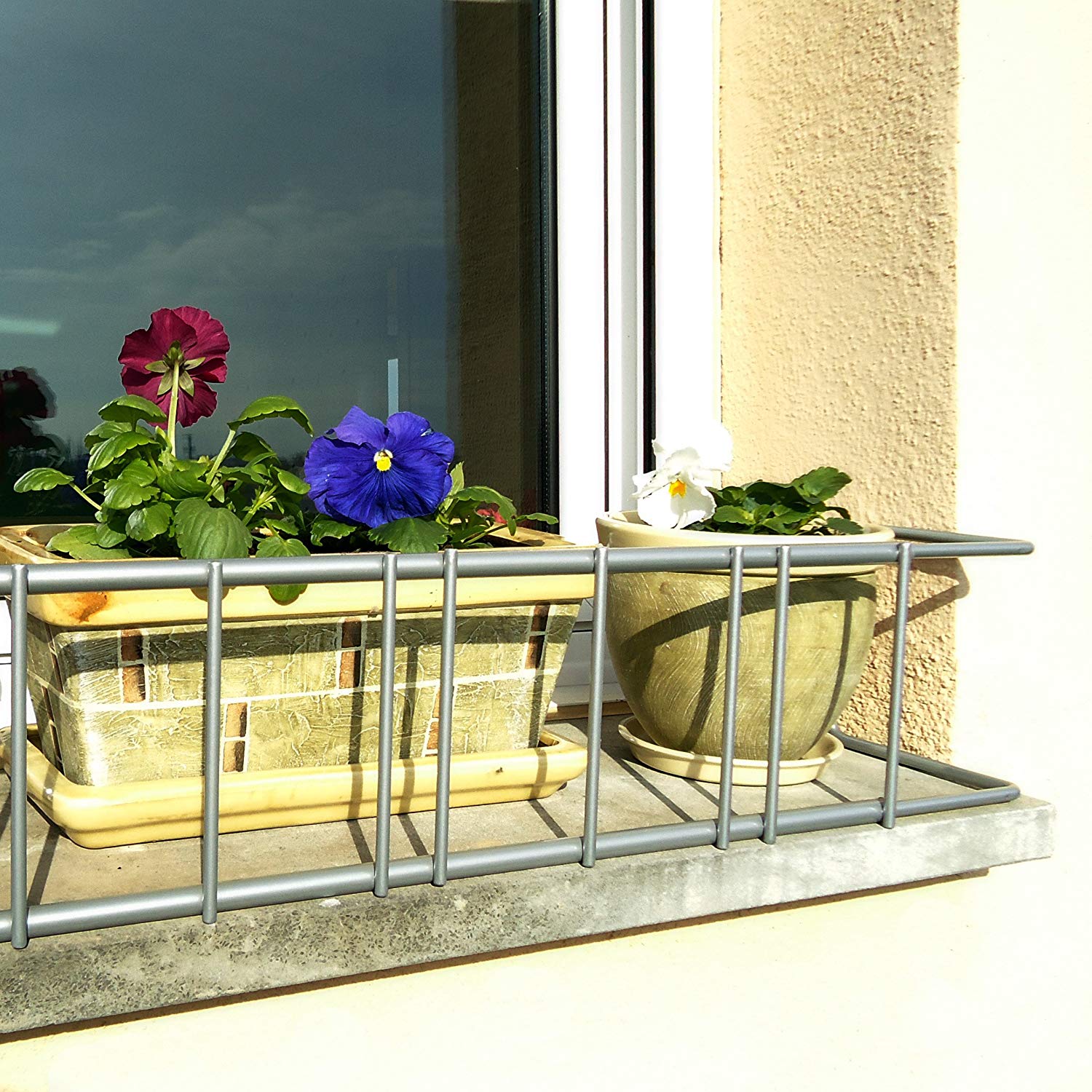 SAUVIC 03505 Window Protector for Flower Pots Extendable from 100 to 150 cm - Grey - Image 2