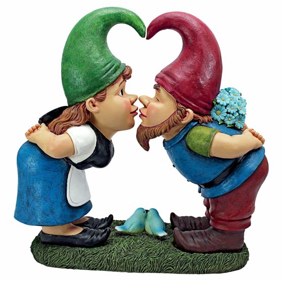 Design Toscano QM2796400 Garden Gnome Statue - Kiss and Tell Lover Gnomes - Lawn Gnome - Image 2