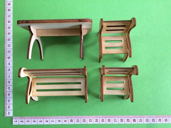 Petra's Craft News A GMH06FS1 consists of 1 Table Dining Set, 1 x Garden Bench and 2 Chairs – Set of 4 - Image 2