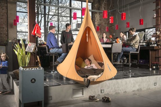 Cacoon Single Indoor/Outdoor Hanging Chair Ø1.5 m, Mango Orange - Image 3