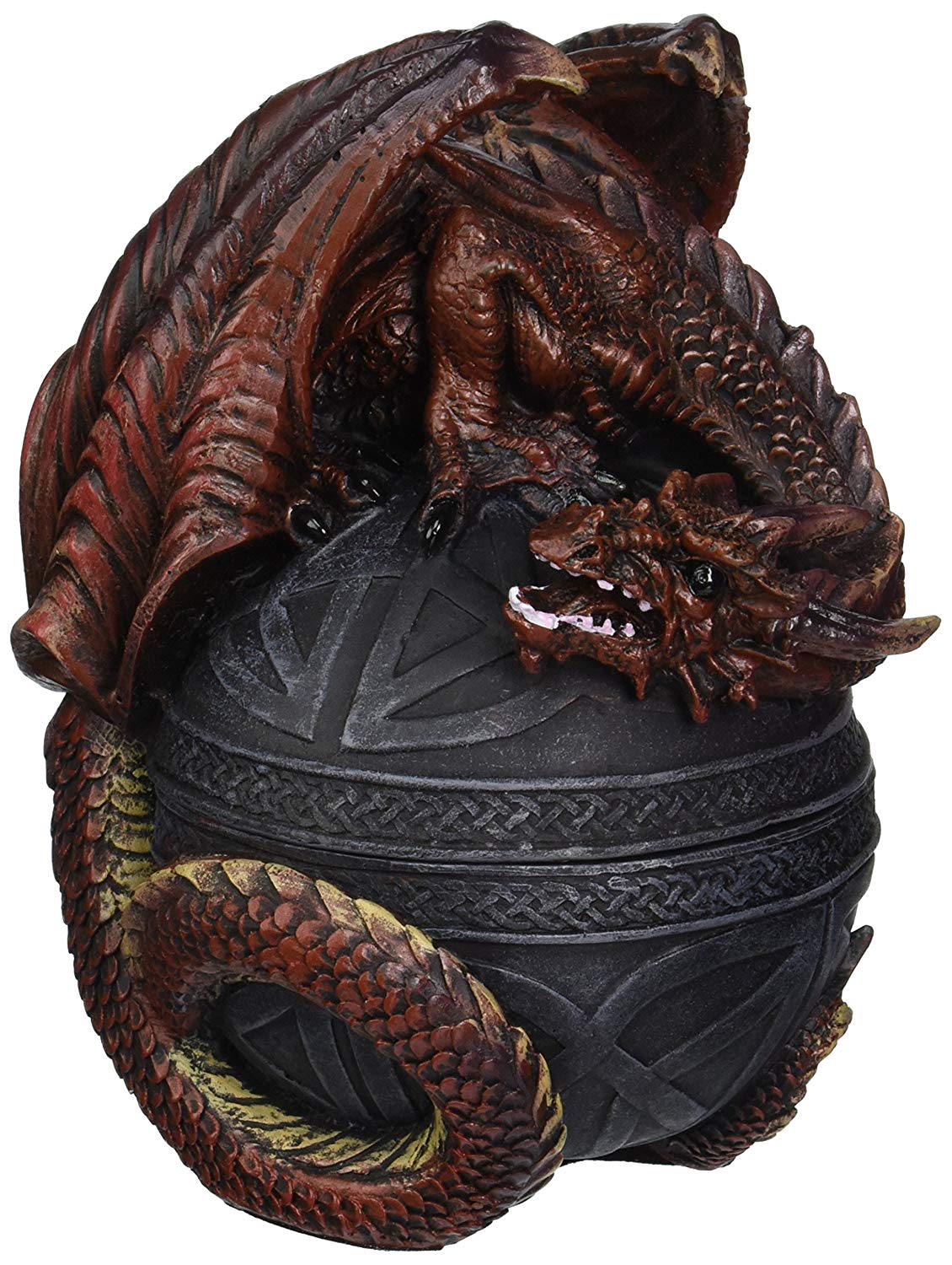 Design Toscano Dragon Protector of the Celtic Orb Sculptural Box, Full Color
