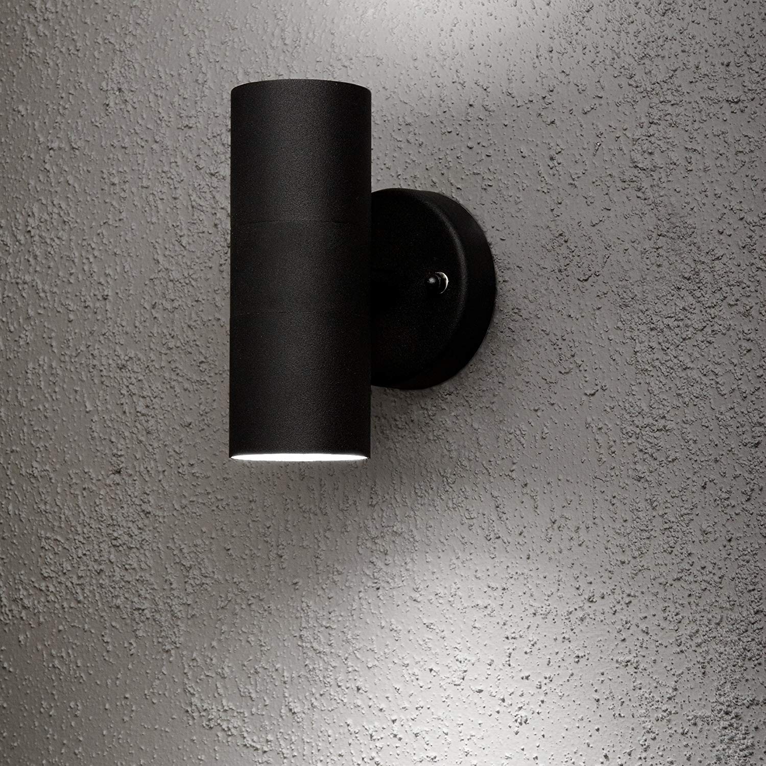 Konstsmide Outdoor Wall Light Mains Powered/Modena Up Down Modern Lantern/2 x 35 W GU10 Max Lamp/Clear Glass Lens/IP44/Outside Light Matt Black - Image 2
