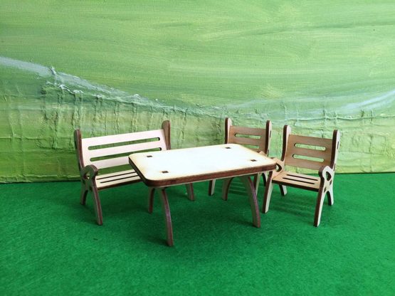 Petra's Craft News A GMH06FS1 consists of 1 Table Dining Set, 1 x Garden Bench and 2 Chairs – Set of 4 - Image 3