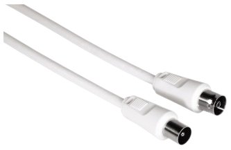 hama hama Antenna cable coax plug 75 db - coax jack 10.0 m, white, 10 meters