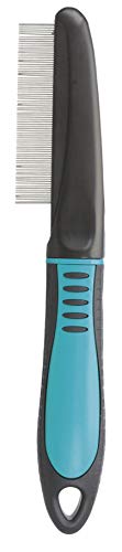 TRIXIE flea and dust comb - for diagnosing fleas and lice - for all coat types - rubberised plastic handle