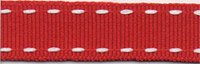 Berisfords 1339-RW-15 15 mm Stitch Grosgrain Ribbon, Red/White, 15 mm x 15 m - Image 2