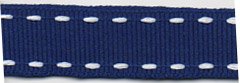 Berisfords 1339-NYW-15 15 mm Stitch Grosgrain Ribbon, Navy/White, 15 metres by 15 mm - Image 2