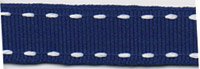 Berisfords 1339-NYW-15 15 mm Stitch Grosgrain Ribbon, Navy/White, 15 metres by 15 mm