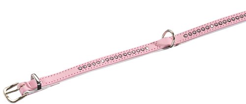 Nobby Crystal Double Row Collar, 42 cm, Pink/ White, Pink/White
