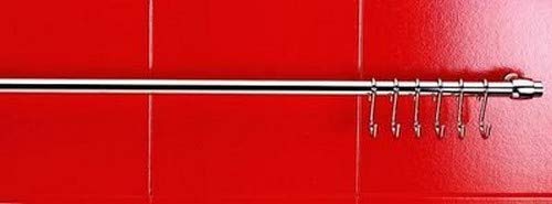 Metaltex Lonardo Wall Rail with 6 Hooks, Silver, 4.2 x 6.7 x 62.8 cm - Image 4