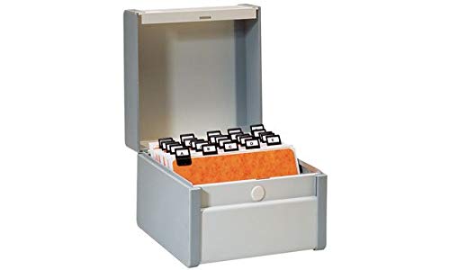 Rexel Modern Provence Archive Box for A5 Documents, Grey, 500 Sheets, Non-Slip Base, Adjustable Metal Separator