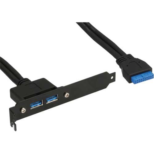 InLine Slot bracket - USB panel - 50 cm, black, 1 item