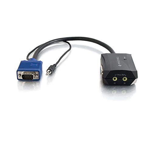 C2G Compact USB Powered VGA & 3.5mm AUX Audio Splitter Cable, Black