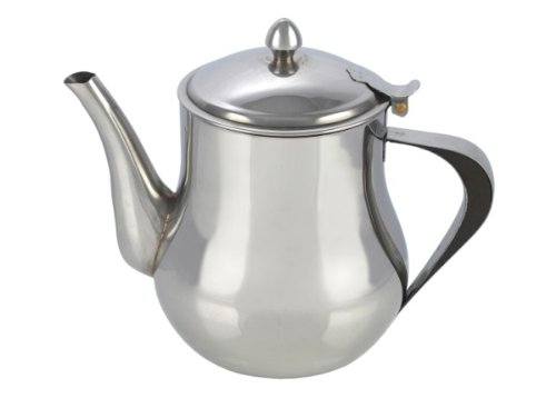 1.4 Litre Stainless Steel Tea Pot (48oz) - Polished, Drip-Free Spout, Dishwasher Safe, Hinged Lid - Perfect for Tea & Coffee, Serves 6
