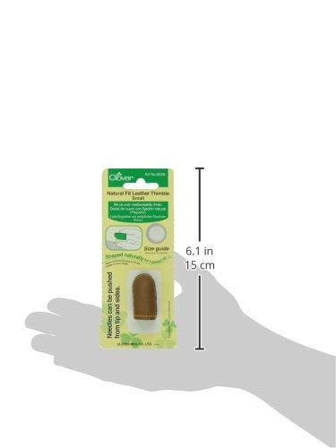 Clover Natural Fit Leather Thimble: Small, Lt. Brown, 1, 2.6L x 0.8W cm - Image 4