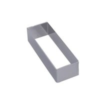 De Buyer 3943.12 Stainless Steel Rectangular Ring, Sharp Corners 12 x 4 cm, 3 cm High