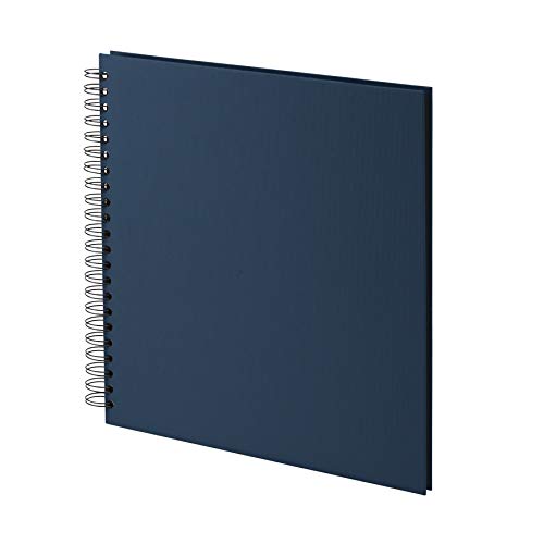 Rössler Papier 1329452907 - S.O.H.O. Wire-O fotoalbum 290 x 290 mm, 60 zwarte pagina's, marine, 1 stuk, Blue, Large