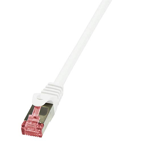 LogiLink CQ2021S Cat.6 S/FTP PIMF PrimeLine Patch Cable, 0.50 Meter Length, White, White, 0.50 Meter Length