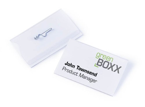 Durable Name Badge 54 x 90 mm with PinTransparent