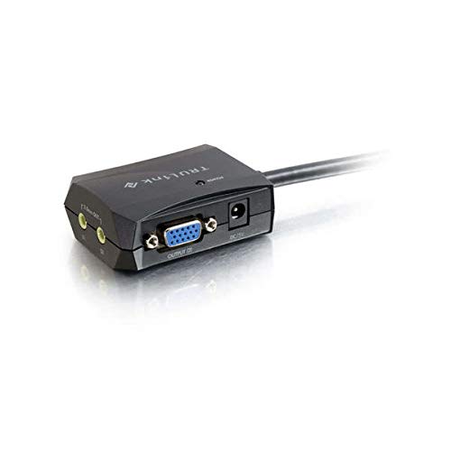 C2G Compact USB Powered VGA & 3.5mm AUX Audio Splitter Cable, Black - Image 3