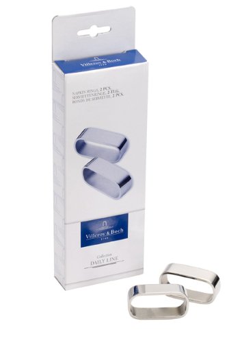 Villeroy & Boch Daily Line Stainless Steel Napkin Rings, Set of 2