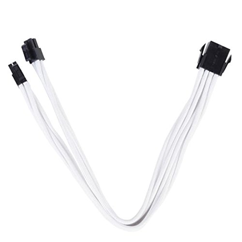 SilverStone SST-PP07-EPS8W - 30cm EPS 8pin to EPS/ATX 4+4pin Sleeved Extention Cable, white, 300mm - Image 2