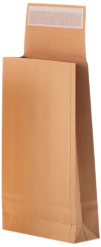 Bong 14061 Folding Envelopes Square Base B5 (176 x 250 x 30mm) 110 g/m² Kraft Paper Self-Adhesive with Covering Strips Pack of 250 Brown