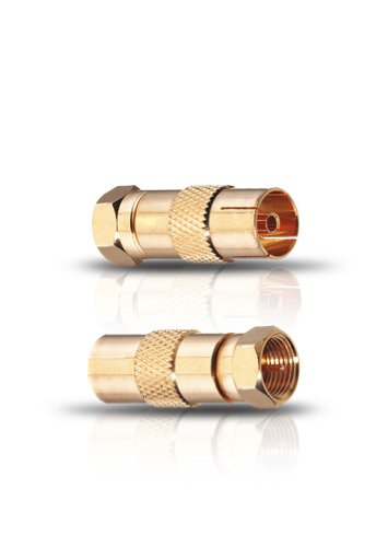Oehlbach Adaptor Female Connector Co-axial M/F x 2, gold