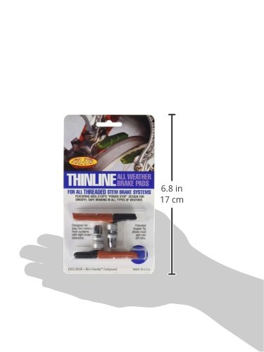 Kool Stop Thinline Threaded Brake Pads MTB black/red, Black / Red - Image 2