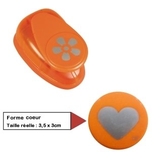 Rayher Paper Craft Punch with Heart Design, Lever Punch for Card Making and Scrapbooking, 3.81cm, 1 1/2"