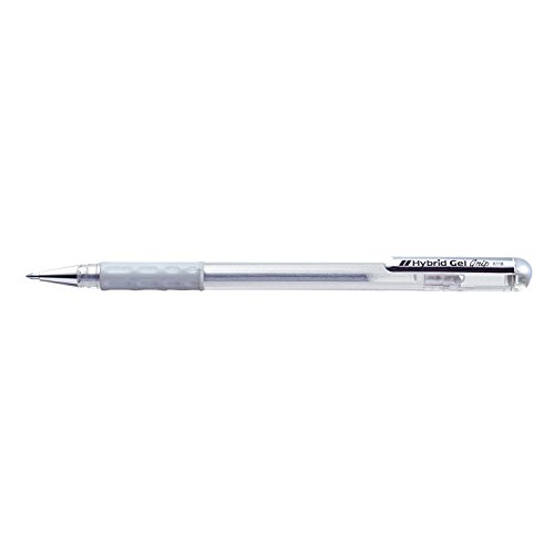 Pentel Hybrid Grip Gel Pen in Wallet of 6 Pieces - Gold, Silver, White, K118/6W12, 6 count (Pack of 1) - Image 4