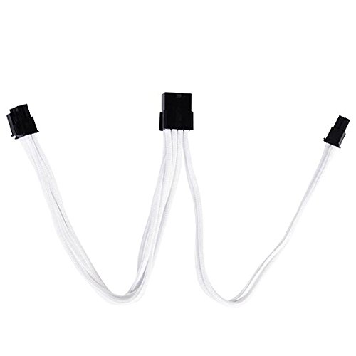 SilverStone SST-PP07-PCIW - 25cm 8pin to PCI-E 6+2pin Sleeved Extention Cable, white, 24 - Image 2