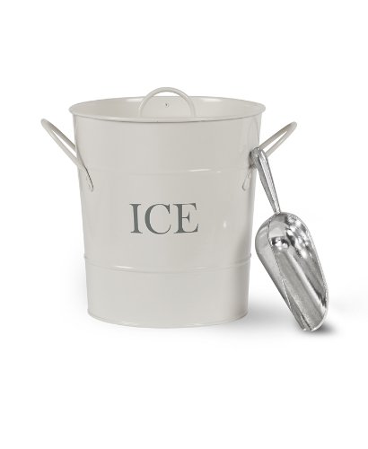 Garden Trading Ice Bucket with Scoop, Chalk