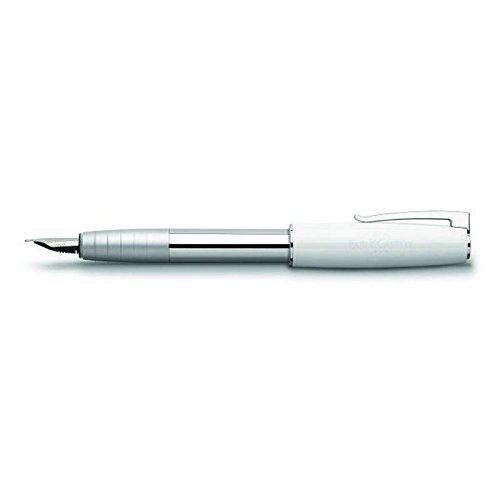 Faber-Castell 149 272 - Fountain Pen Loom Piano, Spring: EF, Barrel Color: White/Silver, White,Silver