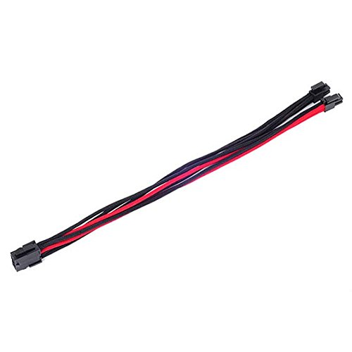SilverStone SST-PP07-EPS8BR - 30cm EPS 8pin to EPS/ATX 4+4pin Sleeved Extention Cable, black red - Image 3