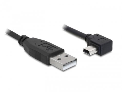 DELOCK 82680 Kabel USB 2.0-A Male to USB mini-B 5-Pin Male Angled Black 0,5m